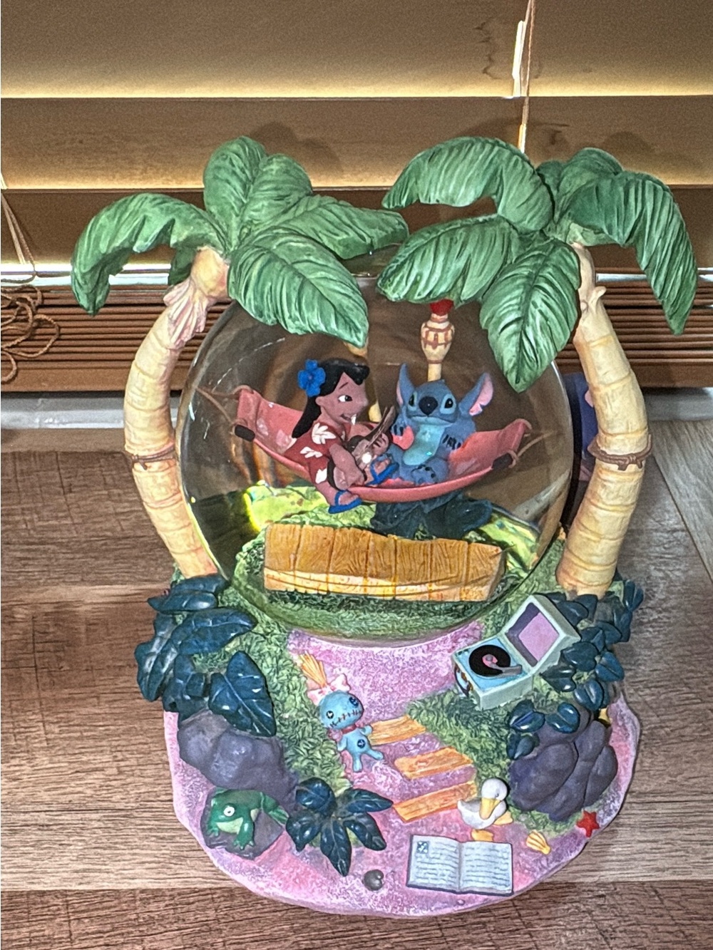Large Vintage Disney Lilo & Stitch “Aloha” Musical Snow Globe with Lights